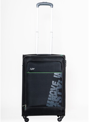 Rhumba Carry-On Luggage  4W Str (E)  Polyester Soft Sided 360&deg; 4 Wheels Spinner Trolleys  Cabin-20 Inch- Black