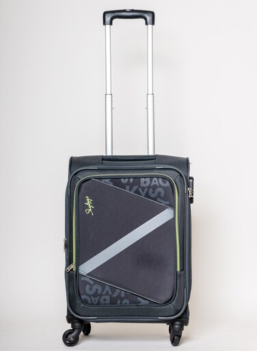 الأمتعة المحمولة الأضواء   جوانب ناعمة 4W Str (E)   عربة دوارة بوليستر 4 عجلات 360 درجة - كابينة - 20 بوصة   رمادي