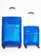 مجموعة رومبا مكونة من قطعتين من الأمتعة  4W شارع (E)  عربات دوارة ذات جوانب ناعمة من البوليستر بزاوية 360 درجة و4 عجلات - كابينة - 20 بوصة   كبير - 28 بوصة  أزرق