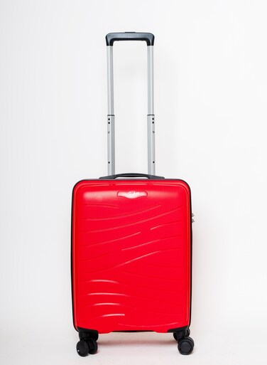 حقيبة حمل ماكس ماكس   نمط صلب من مادة البولي بروبيلين الصلبة مع قفل TSA   360 درجة 4 عجلات مزدوجة  كابينة -20 بوصة، أحمر
