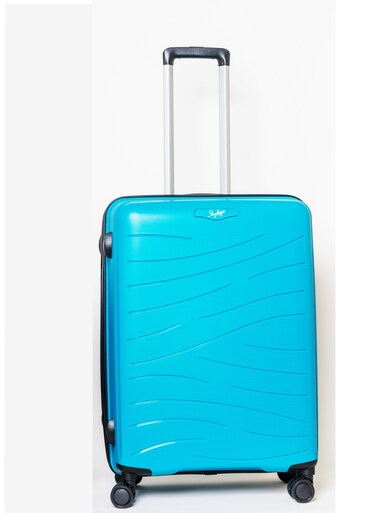 الأمتعة التي تم فحصها من ماكس   نمط صلب من مادة البولي بروبيلين الصلبة مع قفل TSA   360 درجة 4 عجلات مزدوجة  متوسط ​​- 24 بوصة، أزرق