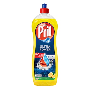 بريل الترا باور - سائل غسيل الأطباق برائحة الليمون، فعال في الماء البارد 1 لتر