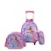 STARGOLD Baby Backpack 3Pcs For Baby Girls 1 lunch 1 Pencil Box And 1 Bag With Adjustable Strap For School 2 Wheels 14 Inch