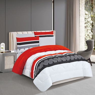 STARGOLD Microfiber Solid 6 Pieces Comforter Set Fitted Sheet, Pillow Sham, Pillow Case Comforter 240X220 CM King Size Mattress