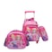 STARGOLD Baby Backpack 3Pcs For Baby Girls 1 lunch 1 Pencil Box And 1 Bag With Adjustable Strap For School 2 Wheels 12 Inch