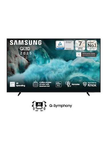 65-Inch QLED 4K TV, 4K Upscaling, Secured By Knox, Free Contents By Samsung TV Plus, Operating System Tizen, 50Hz, Model Year 2025, 2 Year Warranty - QA65Q7FAAUXSA Black