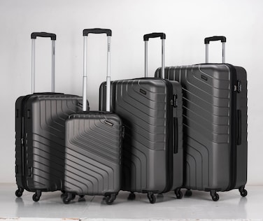 STARGOLD Luggage 4 Pcs Hardside Luggage Set Spinner 4 Wheels Number Lock Luggage Trolley 20/24/28/32 Inches