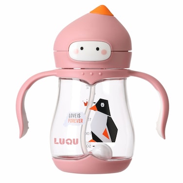 Luqu Straw Cup Tritan 240ml-Pink