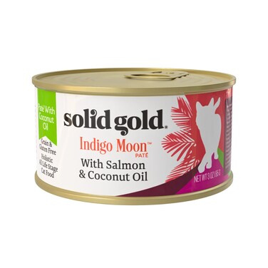 Solid Gold Indigo Moon Pate Salmon and Coconut Oil Canned Cat Food - 85 g