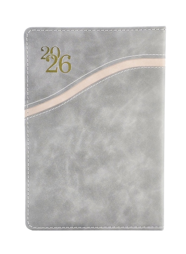 A5 PU Leather 2026 Diary, Daily Planner - Grey