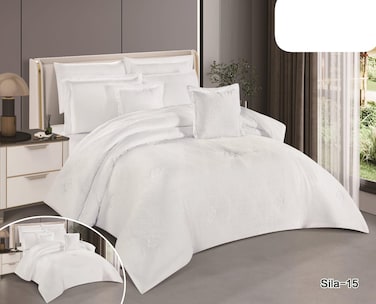 Winter Quilt Coverlet Double Bedspread - 8 Pieces