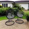 2-Seater Swing Set 120x100x&amp;90X110 cm - Black