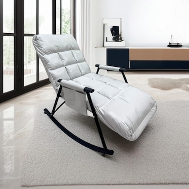 Rocking recliner chair - light gray