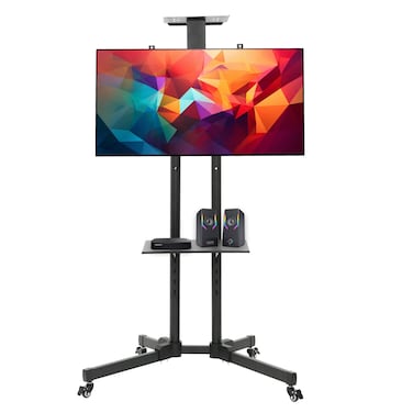 حامل تلفزيون أرضي من ستارجولد، حامل تلفزيون متنقل، مناسب لمقاسات من 32 إلى 70 بوصة