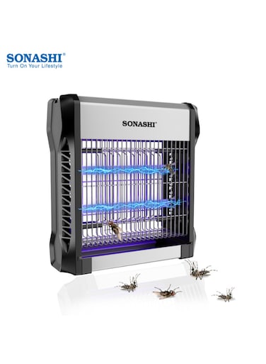 Sonashi Electric Insect Killer 20W - Powerful Device with UV-A Tube for Instant Bug/Mosquitoes Killing   No Poisonous Vapor/Odor   Perfect for Hotels and Indoors 20 W SIK-712N Black