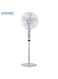 16 Inch Stand Fan With 3 Speeds   Low Noise Motor With Oscillation Function   Height Adjustable Design With 5 Transparent Blades SF-8026S White