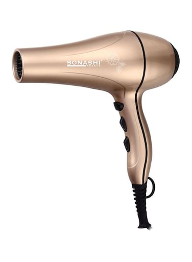 2000W Hair Dryer, Built-in 2 Speed And 4 Heat Airflow Settings with Cool Shot Function   AC Motor with Cold and Hot Wind Feature   Stylish Lightweight Design For Comfort Use Gold