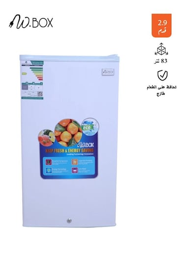 W.Box Single Door Refrigerator, 2.9 Feet, 83 Liters, WBR90WH-W, White (Installation Not Included)