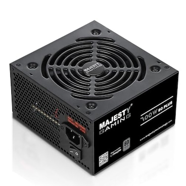 Majesty Power Supply 700W, 80+ Efficiency, Non-Modular, Low Noise, ATX Compatible, 105&deg;C Capacitors, 3 Year Warranty, Black
