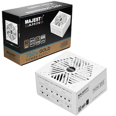 مزود طاقة ماجيستي باور سبلاي 750 واط ذهبي، يدعم RTX 50 الجديد، معياري بالكامل، منخفض الضوضاء، متوافق مع ATX 3.1 وPCIe 5.1، مكثفات 105 درجة مئوية، كفاءة 80+ GOLD، دعم وضع الاستعداد الحديث، أبيض