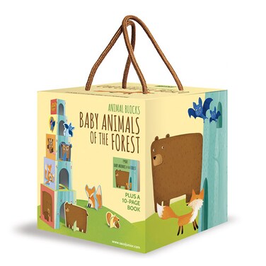 ساسي مكعبات و كتاب الاطفال حيوانات الغابة