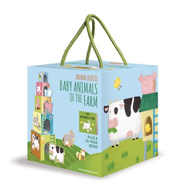 ساسي مكعبات و كتاب الاطفال حيوانات المزرعة