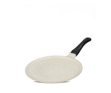 مقلاة تاوا مسطحة من الألمنيوم غير لاصقة – طلاء رخامي، 30 سم، بمقبض مانع للانزلاق