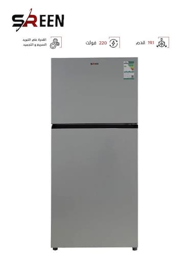 ثلاجة بباب مزدوج بقدرة 347 كيلو وات SRTM-545NF باللون الفضي  (غير شامل التركيب)