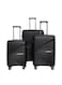 Luggage Sets 3 Piece With Trolley Set With Lightweight Polypropylene Shell 8 Spinner Wheels For Travel Black
