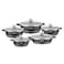 STARGOLD 10 PCS Cookware Set Lid Non-Stick &lrm;Aluminum Cookware Set With Marble Coating Glass