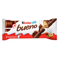 Kinder Bueno Milk Chocolate Bar, 2 Bars, 43g