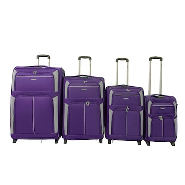 VIPTOUR 4 Piece Softside Spinner 2 Wheels Fabric Trolley Luggage With Number Lock 20/24/28/32 Inches, VT-TR511