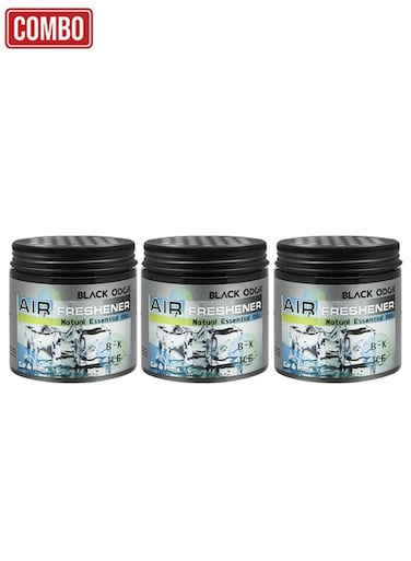 معطر جو بلاك أودور BO-03 B-K ICE 180 جرام، للاستخدام في السيارة والمنزل، يحتوي على زيوت عطرية طبيعية، للاستخدام اليومي، عبوة مكونة من 3 قطع