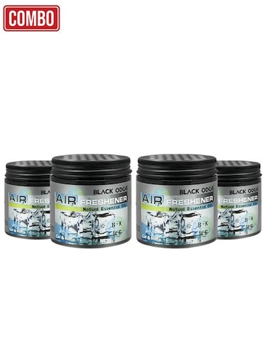 معطر جو بلاك أودور BO-03 B-K ICE 180 جرام، للاستخدام في السيارة والمنزل، يحتوي على زيوت عطرية طبيعية، للاستخدام اليومي، عبوة مكونة من 4 قطع