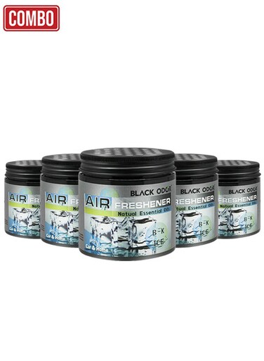 معطر جو بلاك أودور BO-03 B-K ICE 180 جرام، للاستخدام في السيارة والمنزل، يحتوي على زيوت عطرية طبيعية، للاستخدام اليومي، عبوة مكونة من 5 قطع