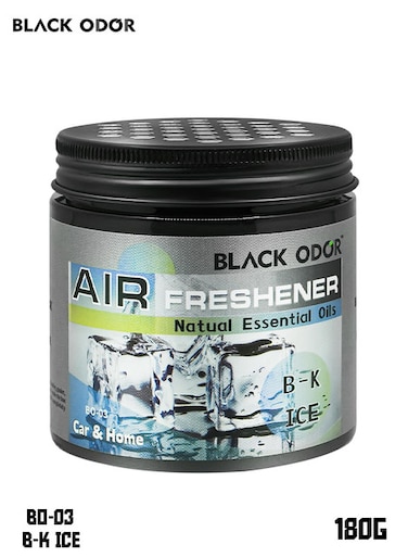 معطر جو بلاك أودور BO-03 B-K ICE، 180 جرام، للاستخدام في السيارة والمنزل، يحتوي على زيوت عطرية طبيعية، للاستخدام اليومي، قطعة واحدة.