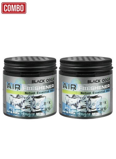 Black Odor Air Freshener BO-03 B-K ICE 180g Car and Home Jar Natural Essential Oils For Daily Use Combo 2pcs