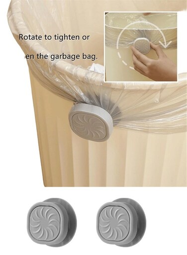 PCS Trash Can Bag Holder Creative Trash Bag Holder Non-Slip Rotating Tightening Clips for Gabage Can Home Office