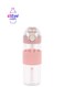 650ml Water Bottle RF12357 with Straw Transparent Plastic Bottles with Push Button, One Hand Operation Perfect for School, Office and Gym Leak-Proof and Food-Grade Assorted 650ml