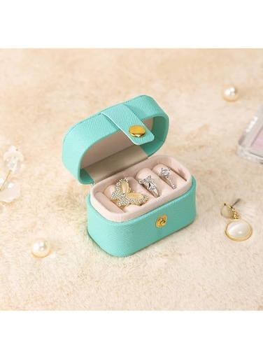 Small Jewelry Ring Box Travel Jewelry Ring Storage Case for Earrings Rings Organize (blue)