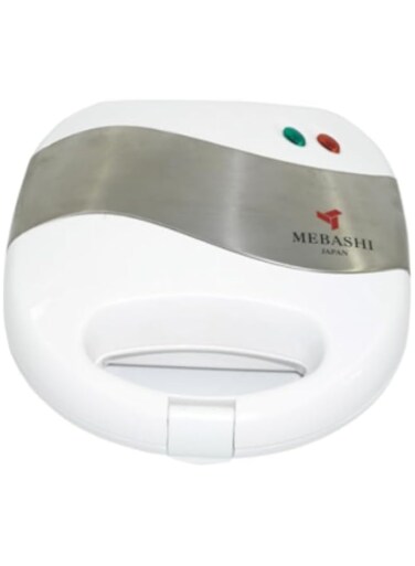 MEBASHI Grill Sandwich Maker   JAPAN   800 Watt, Cool Touch Handle,Toast, Waffle, Griddle, Non-Stick Coating Plates, Automatic Temperature Control, Anti-Slip Feet (ME-SW1005W2)(750W)