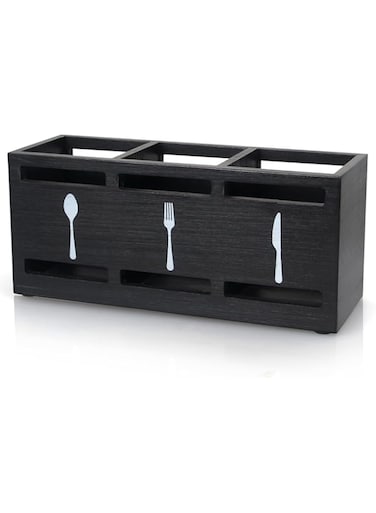 Wooden Silverware Caddy, Flatware Cutlery Holder Wood Silverware Organizer Kitchen Utensil Holder Spoon Fork Holder for Countertop Spoon and Fork Holder Flatware Utensils Caddy for Party
