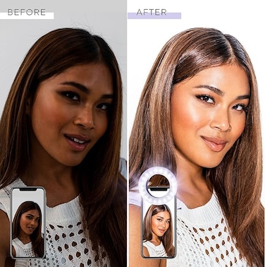 Selfie One - Ring Light for Phone, iPhone, Android or Laptop   3 Adjustable Light Modes   Rechargeable Batteries   Clip On Design   Perfect for Beauty, Influencers, Creators