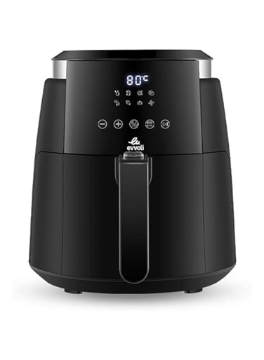 evvoli Digital Air Fryer 4 Liters No Pre-Heat Needed, No-Oil Frying, Fast Crispy and Healthy Digital Temperature Control, EVKA-AF4008D