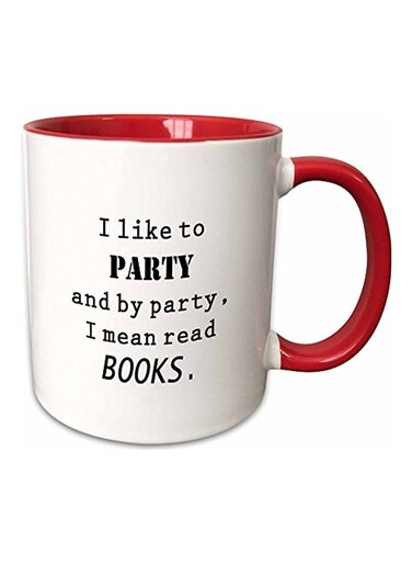 I Like to Party I Mean Read Books Mug Multicolour