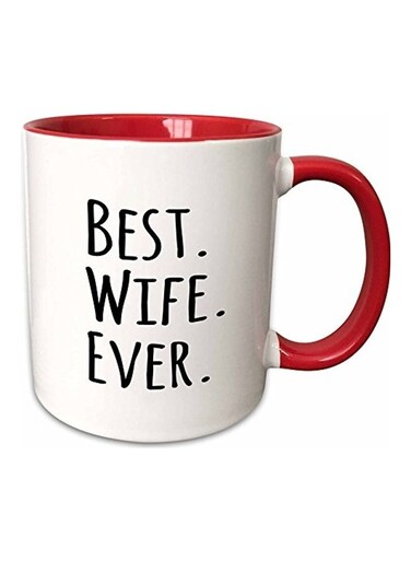 Best Wife Ever Printed Coffee Mug Red/White
