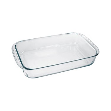 Medium Deep Rectangular Glass Roaster 3.7L &acirc;&euro;&ldquo; Extra Deep Heat-Resistant Bakeware Dish   Transparent Oven-Safe Roasting &amp; Baking Tray Ideal for Casseroles, Lasagna, Roasts &amp; Family Gatherings