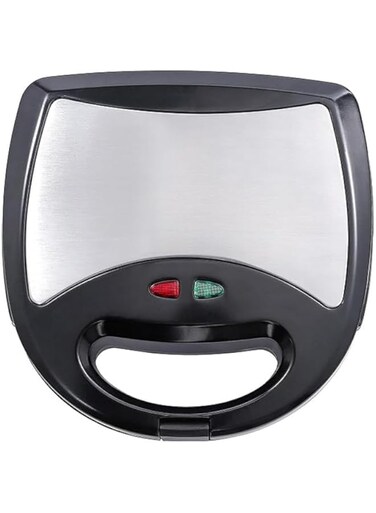 KATGROCHIR Bread Breakfast Machine,2 Slice Breakfast Toast Driver Semi-automatic Button Type Double-sided Baking PP Stainless Steel Material Black