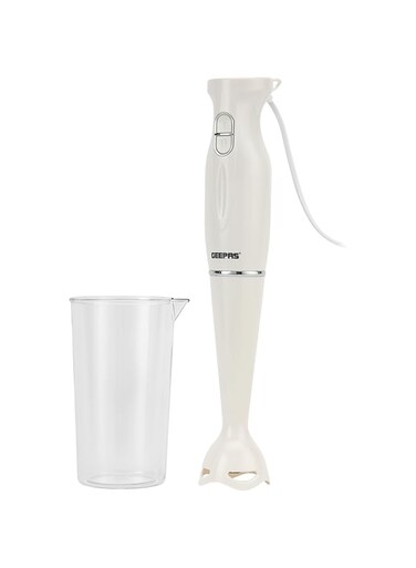Geepas Hand Blender 200W, 2 Speed, Stainless Steel Blade, GHB6143   Low Noise DC Motor   Detachable Stick   Ideal for Making Smoothies, Milk Shakes, Baby Food   Anti-Splash Blade Guard
