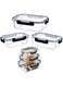 Glass Food Storage Container with Airtight Lid, Square, Microwave and Freezer Safe Airtight Food Storage Three Different Sizes Best For Lunch Box Fridge Organiser